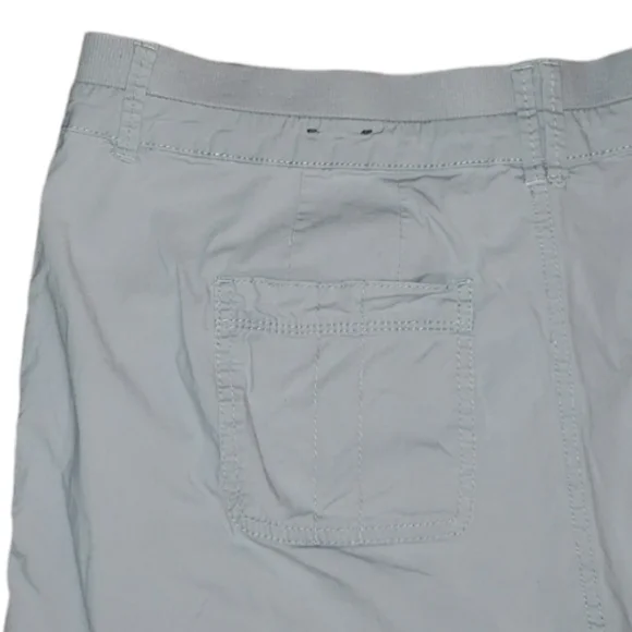 Avenue High Waist Elastic Waistband Drawstring Cinch Legs Gray Cropped Capris 16 - Picture 8 of 16